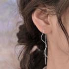 Swirl & Chain Sterling Silver Fringed Earring