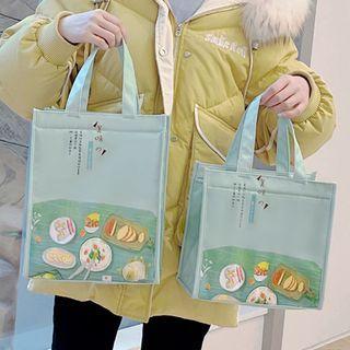 Set Of 2: Print Insulated Lunch Bag Picnic - Blue - S / L