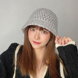 Plain Cut-out Woven Bucket Hat