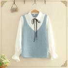 Set: V-neck Knit Tank Top + Shirt