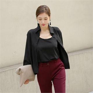Set: Wide-sleeve Shirt + Camisole Top