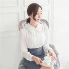 Rosette-collar Chiffon Blouse