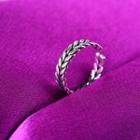 Braided Open Ring 005 - Silver - One Size