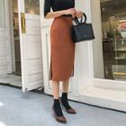 Slit-side H-line Midi Skirt