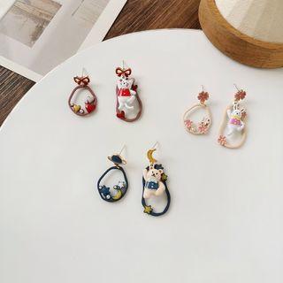 Animal Faux Pearl Asymmetrical Alloy Dangle Earring (various Designs)