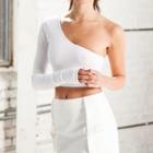 One-shoulder Long-sleeve Cropped Top