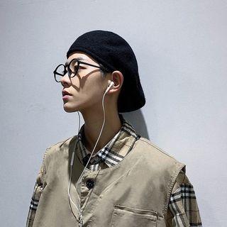 Wool Flat Cap Black - One Size