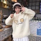 Cookie Embroidered Hoodie Off-white - One Size