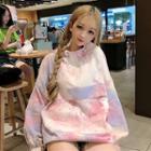 Tie Dye Hood Windbreaker Camouflage - Pink & Blue - One Size