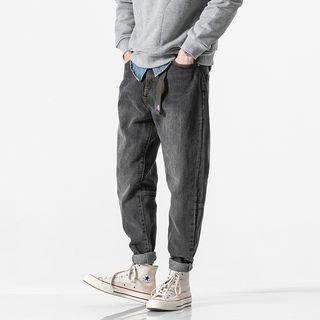 Washed Embroidered Jeans