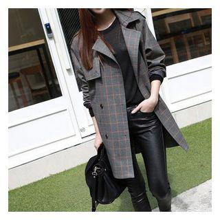 Plaid Trench Jacket