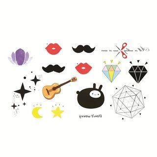 Lips / Diamond Print Waterproof Temporary Tattoo One Piece - One Size