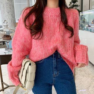 High-neck Plain Top / Long-sleeve Oversize Plain Sweater