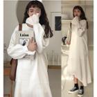 Long-sleeve Asymmetrical Hem Midi Dress