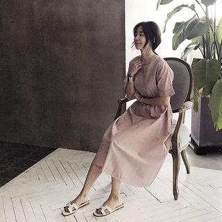 Dolan-sleeve Tie-waist Dress