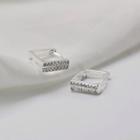 Rhinestone Square Stud Earring 1 Pair - Silver - One Size