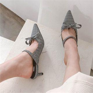 Pointy-toe Bow-detail Mules