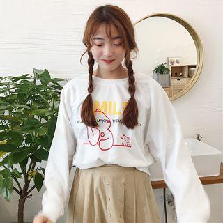 Tie Back Printed Sweatshirt