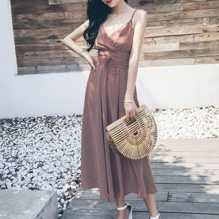 Spaghetti-strap Striped A-line Sundress