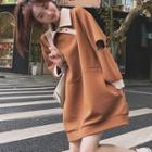 Contrast Collar Cutout Sweatshirt
