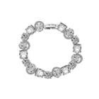 Fashion And Elegant Geometric Bracelet With Cubic Zirconia 17cm Silver - One Size