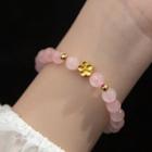 Cherry Blossom Bead Bracelet Pink & Gold - One Size