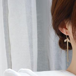 Mermaid Tail Rhinestone Fringed Earring 1 Pair - Gold - One Size
