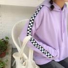 Check Panel Long-sleeve Hoodie