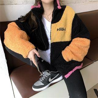 Color Panel Zip-up Fleece Jacket / Long-sleeve T-shirt