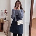 Cropped Sweater / Strappy A-line Dress