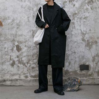 Plain Trench Coat Black - One Size