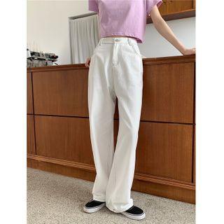 Contrast Stitch Wide-leg Pants