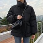 High-neck Puffer Jacket Black - One Size
