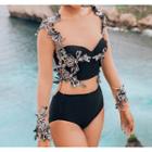 Applique Long-sleeve Swimsuit