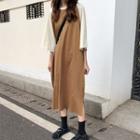 Raglan 3/4-sleeve Midi T-shirt Dress