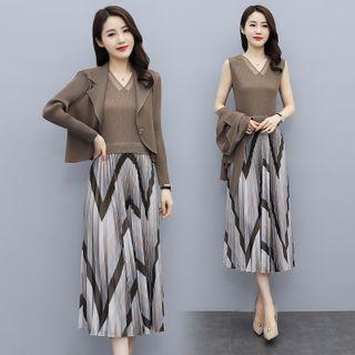 Set: Sleeveless Midi Dress + Blazer