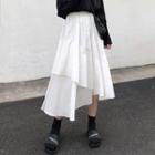 Asymmetric A-line Midi Skirt Off-white - One Size