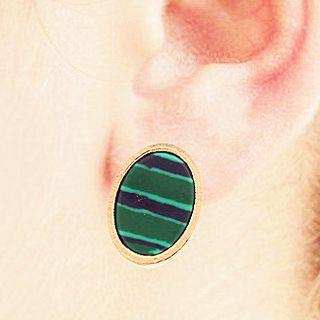 Oval / Triangle Stone Earring
