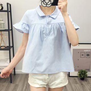 Short-sleeve Ruffle Trim Top