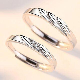 Couple Matching Wings Sterling Silver Open Ring