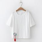Long-sleeve / Short-sleeve Tassel Accent T-shirt