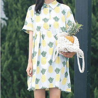 Polo Neck Pineapple Dress