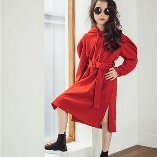 Family Matching Long Sleeve Hooded Dress