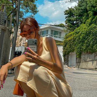 Pastel U-neck Maxi Tank Dress