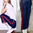 Striped Boot-cut Jeans