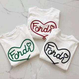 Letter Heart Embroidery T-shirt