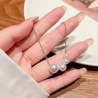 Faux Pearl Necklace 01 - Gold - One Size