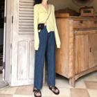 Light Cardigan / Straight-fit Jeans