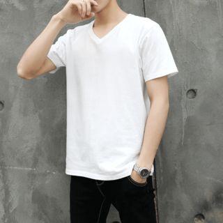 Couple Matching V-neck Short-sleeve Tee