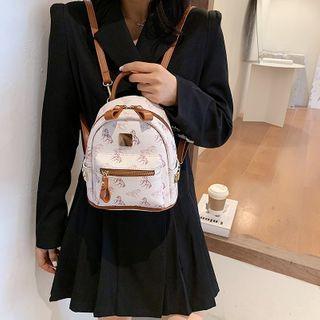 Horse Print Faux Leather Backpack